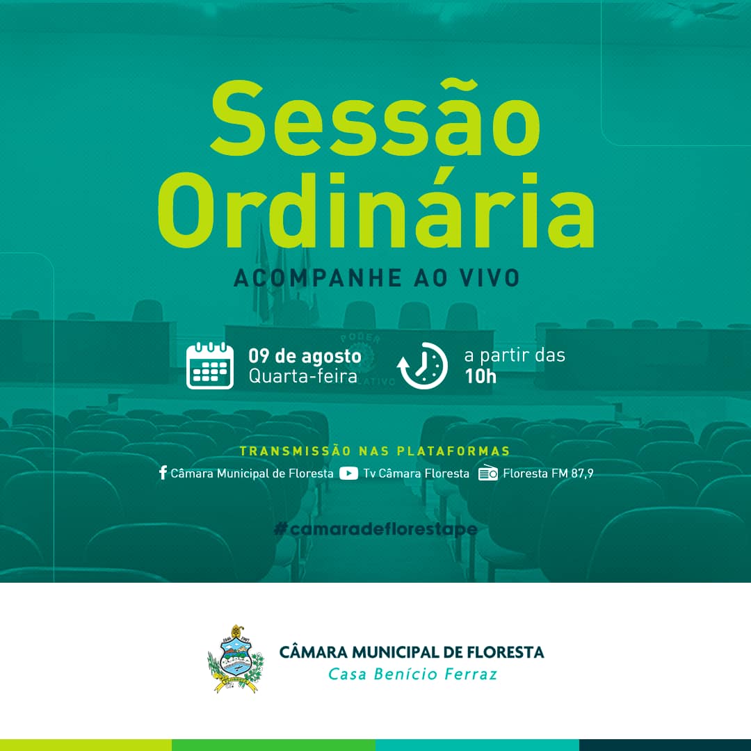 Amanhã é dia de Sessão Ordinária! 