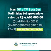 Câmara Municipal de Floresta aprova suplementações orçamentárias para serviços essenciais e pagamento de diárias para servidores