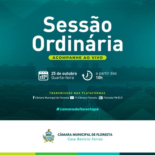 Hoje é dia de Sessão Ordinária